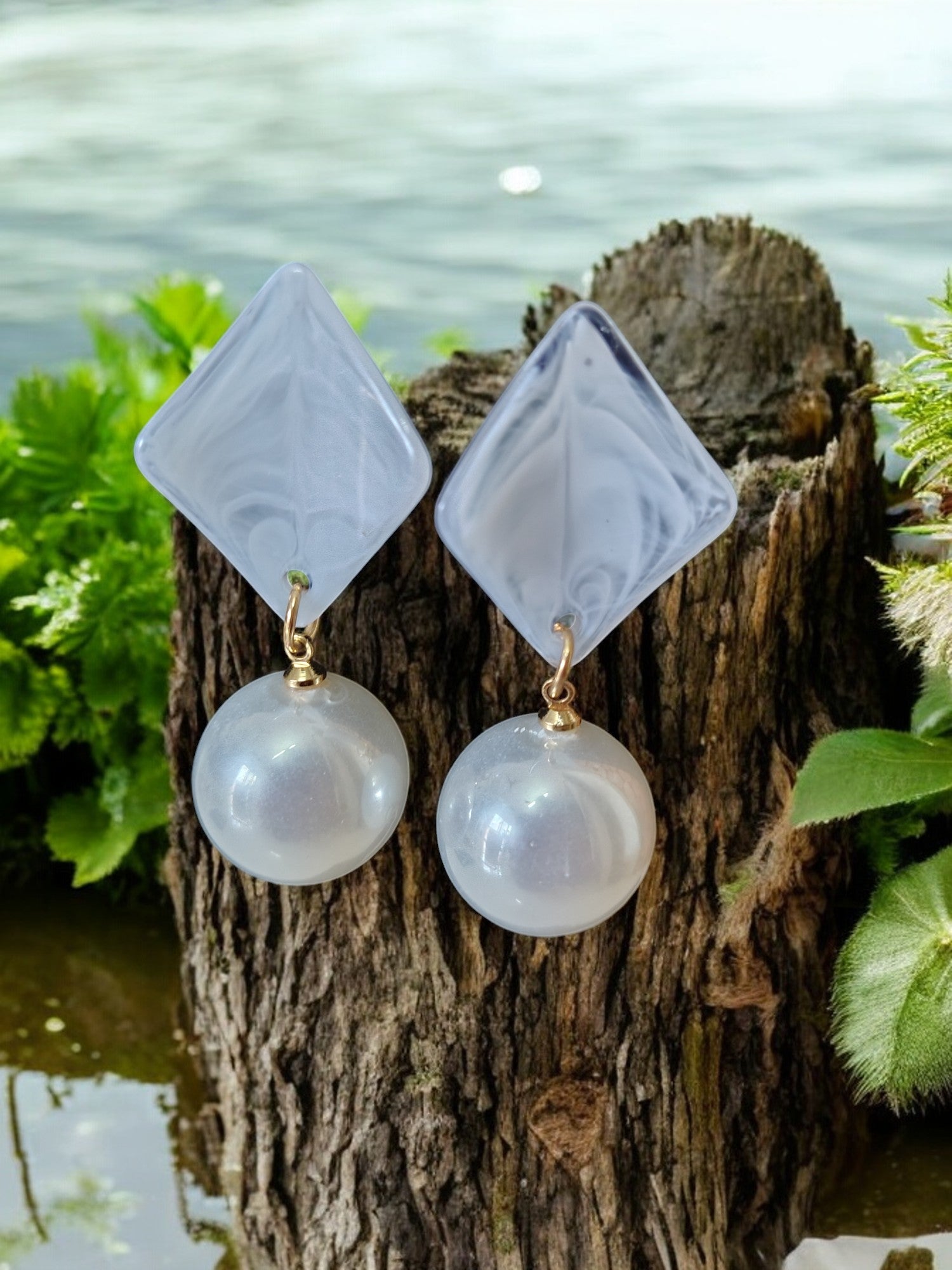 Ocean Mist Pearl Earrings