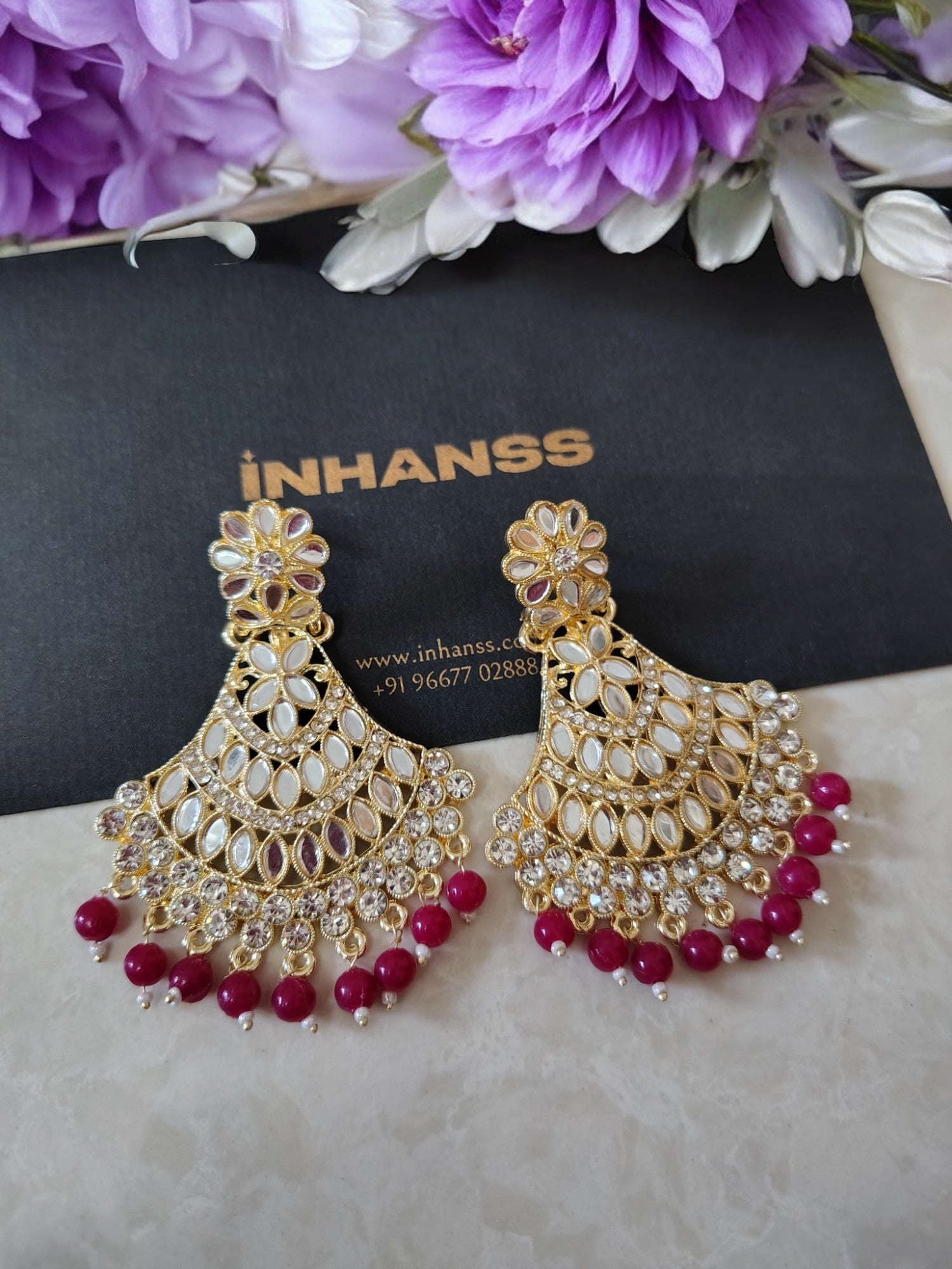 Radiant Maroon Shimmer Jhumka