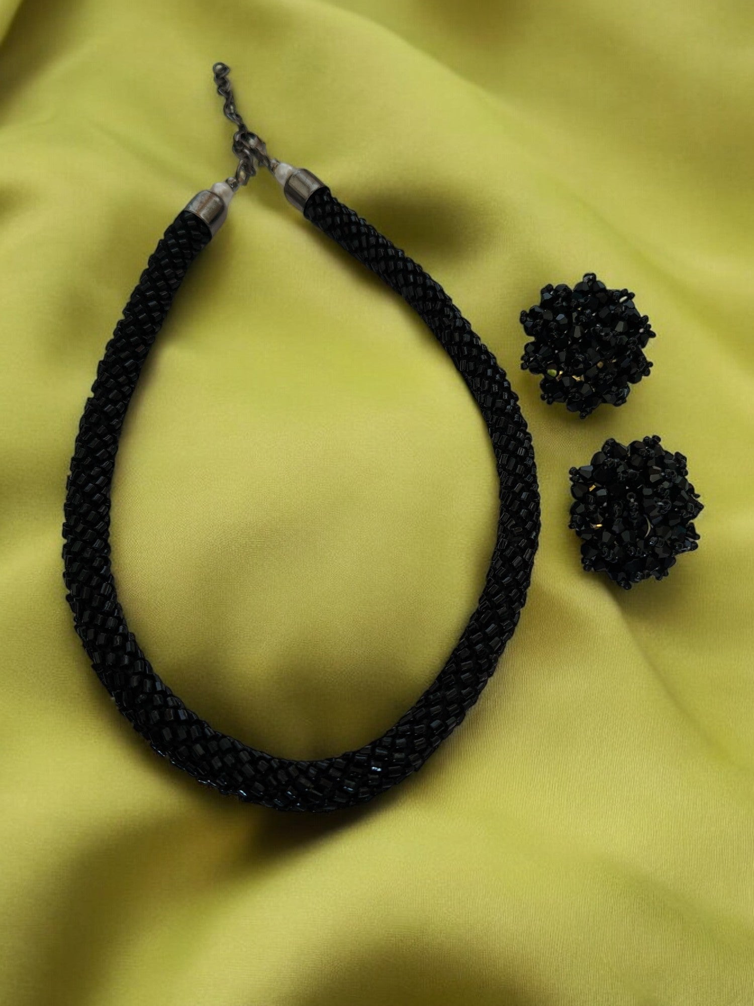 Midnight Allure Adjustable Rope Necklace Set-Handmade