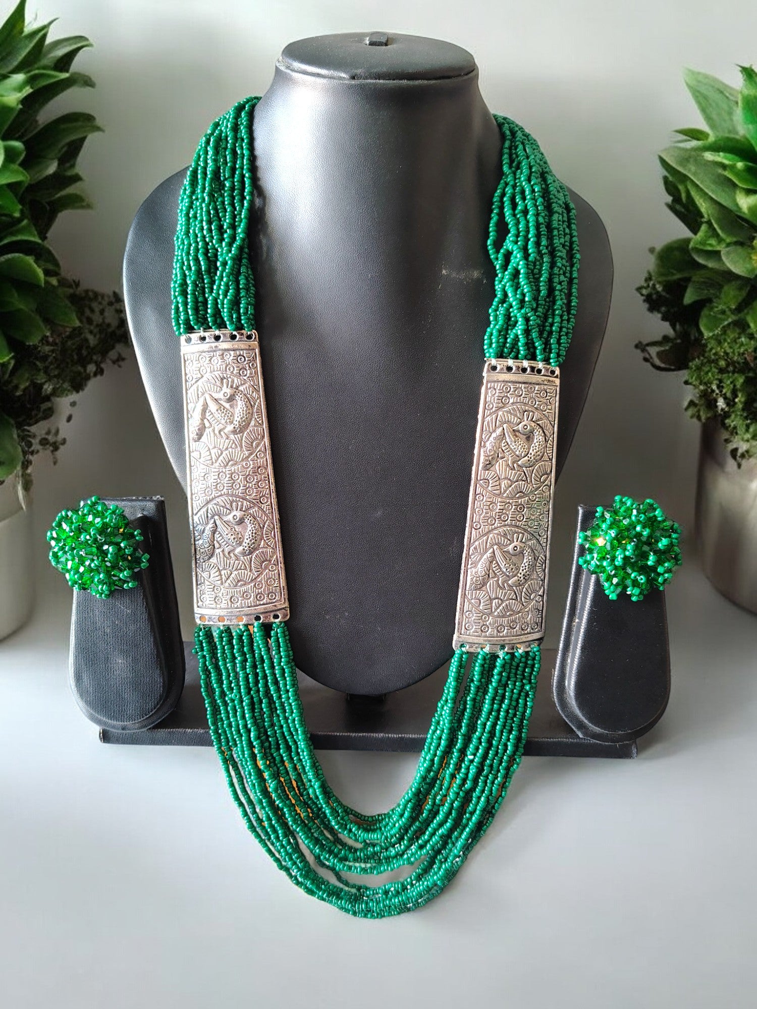 Majesty Handmade Statement Necklace With Matching Earrings -12 Colours Available