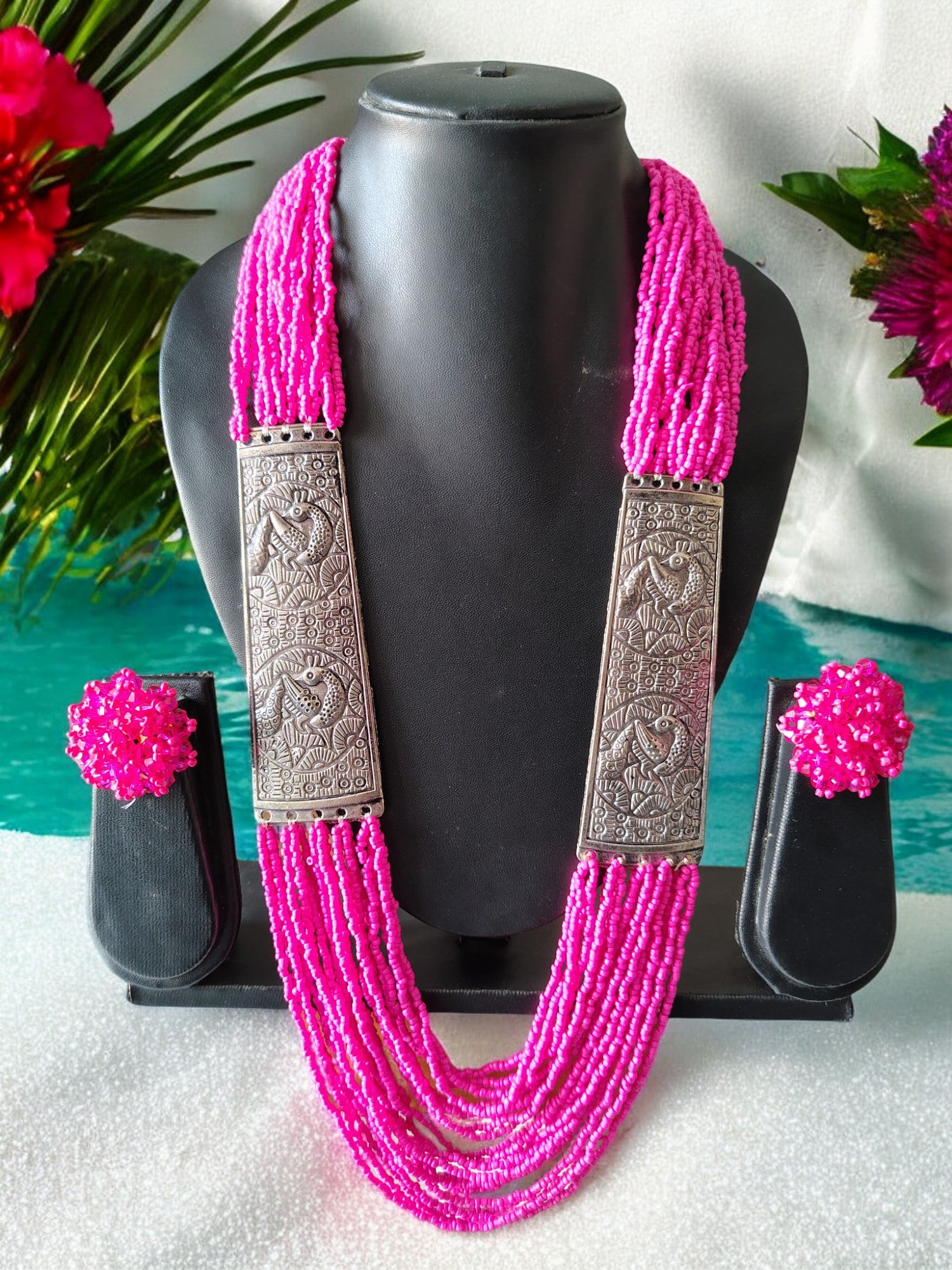 Majesty Handmade Statement Necklace With Matching Earrings -11 Colours Available