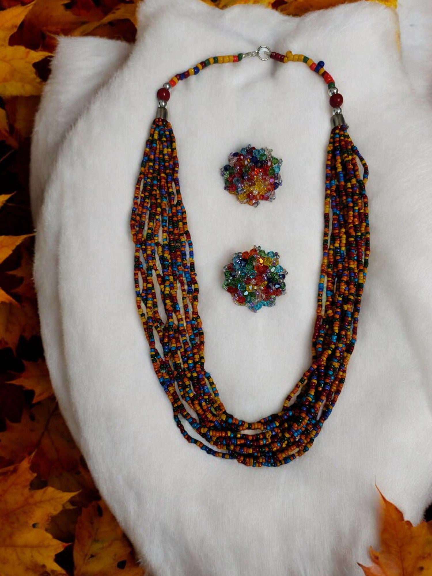 Bloom Handmade Beaded Necklace Set - 12 Layers - 10 Colours Available