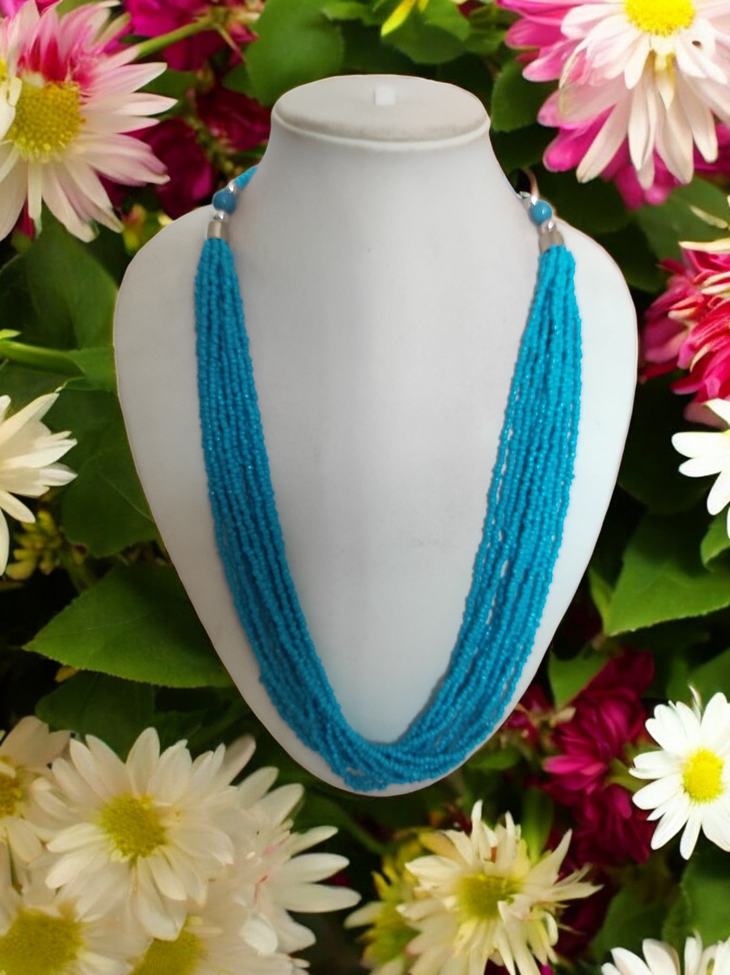 Bloom Handmade Beaded Necklace Set - 12 Layers - 10 Colours Available