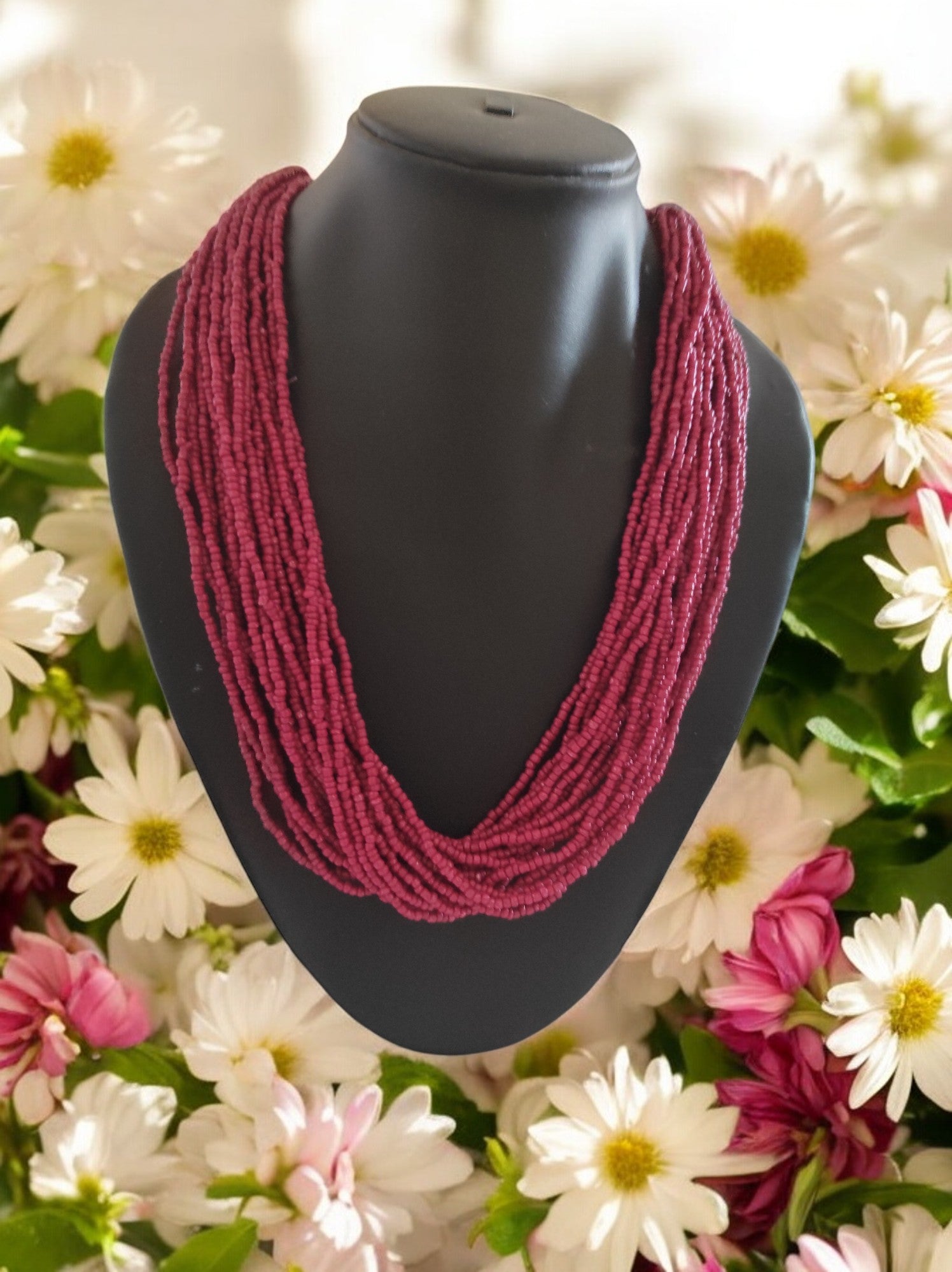 20 Layers Handmade Beaded Multilayer Necklace - 23 Colours Available