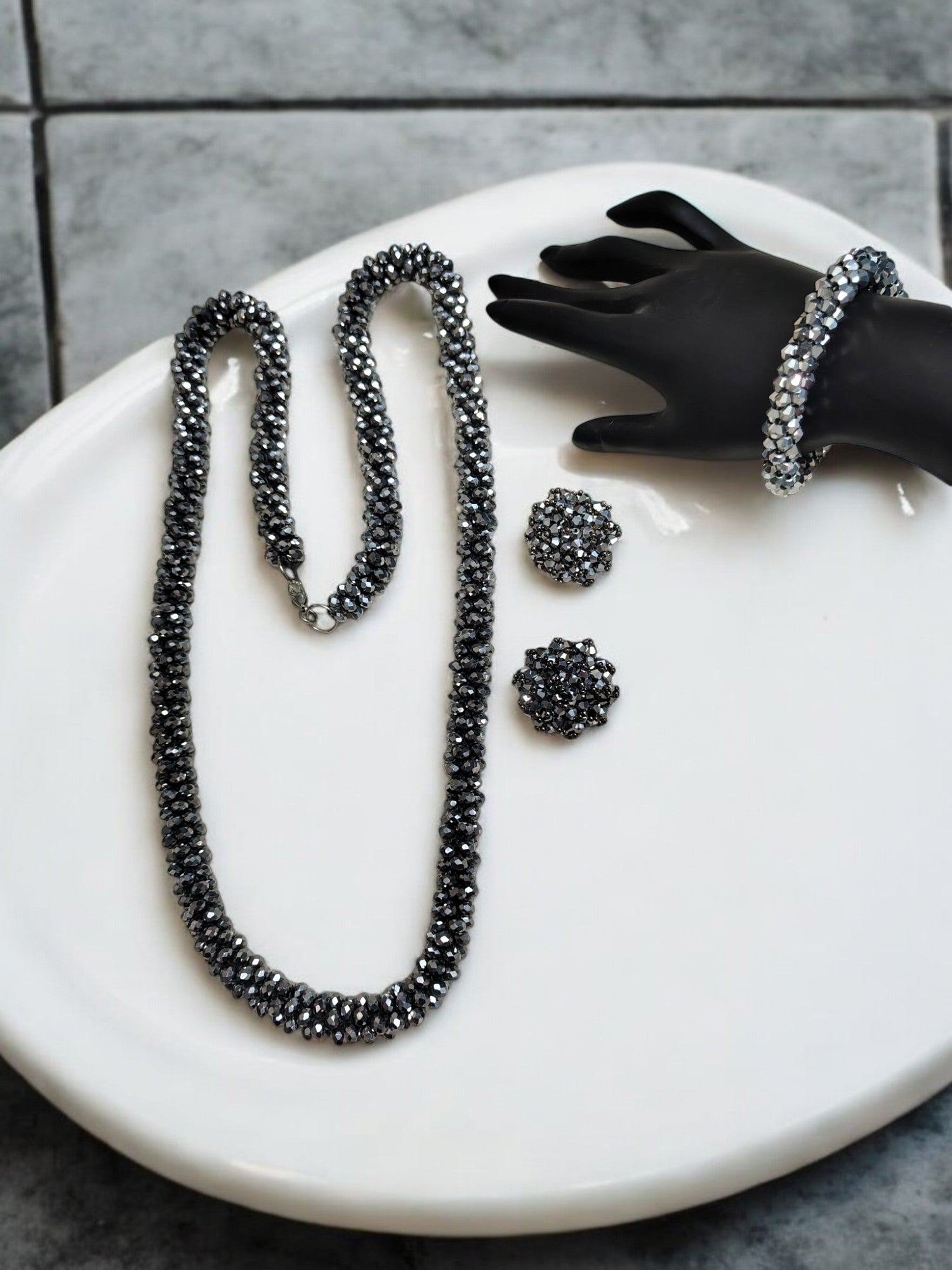 Multi-Style Midnight Shimmer Handmade Necklace Set - 3 Variants