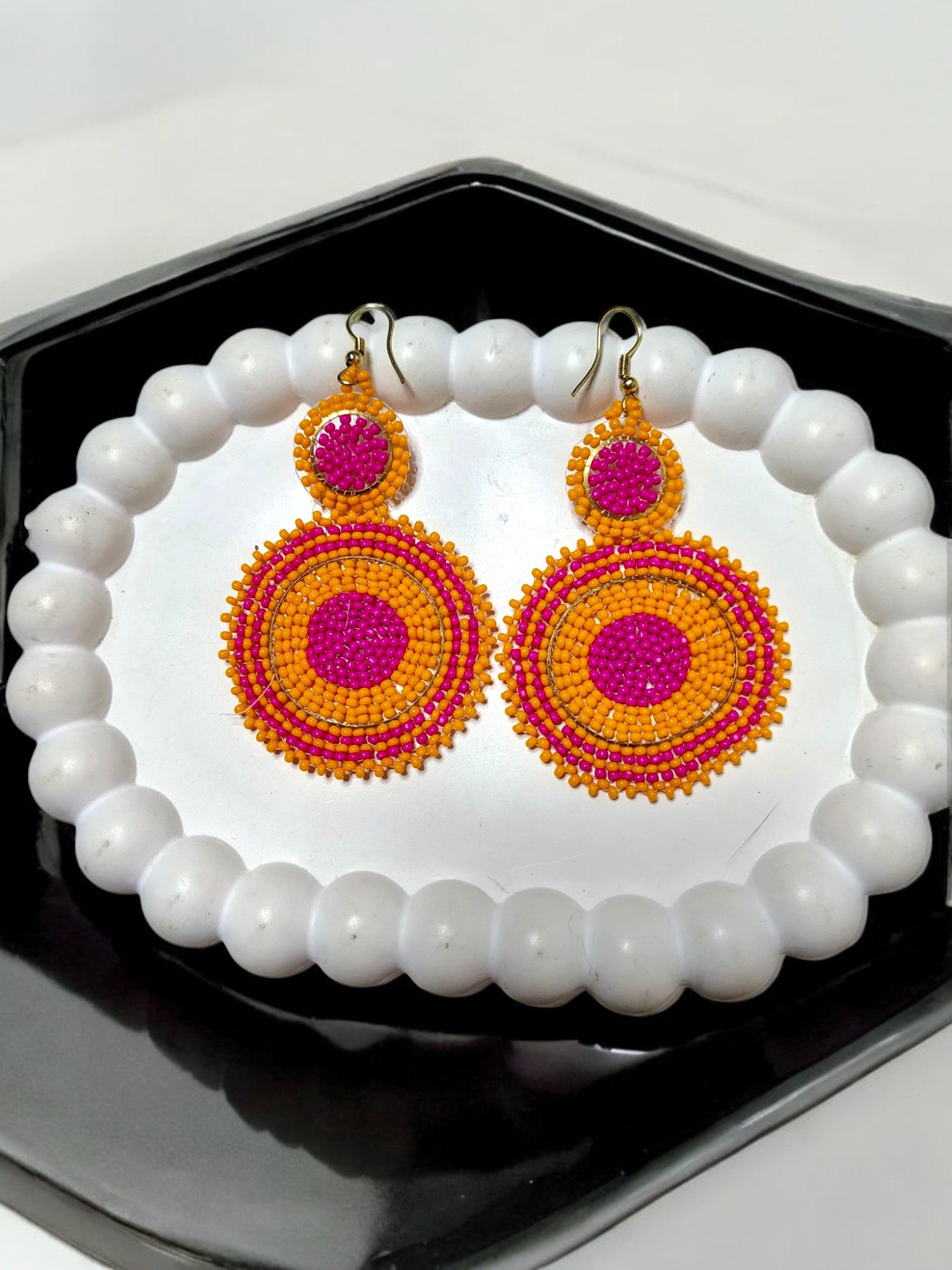 Sunset Radiance Hoops - Handmade Earrings