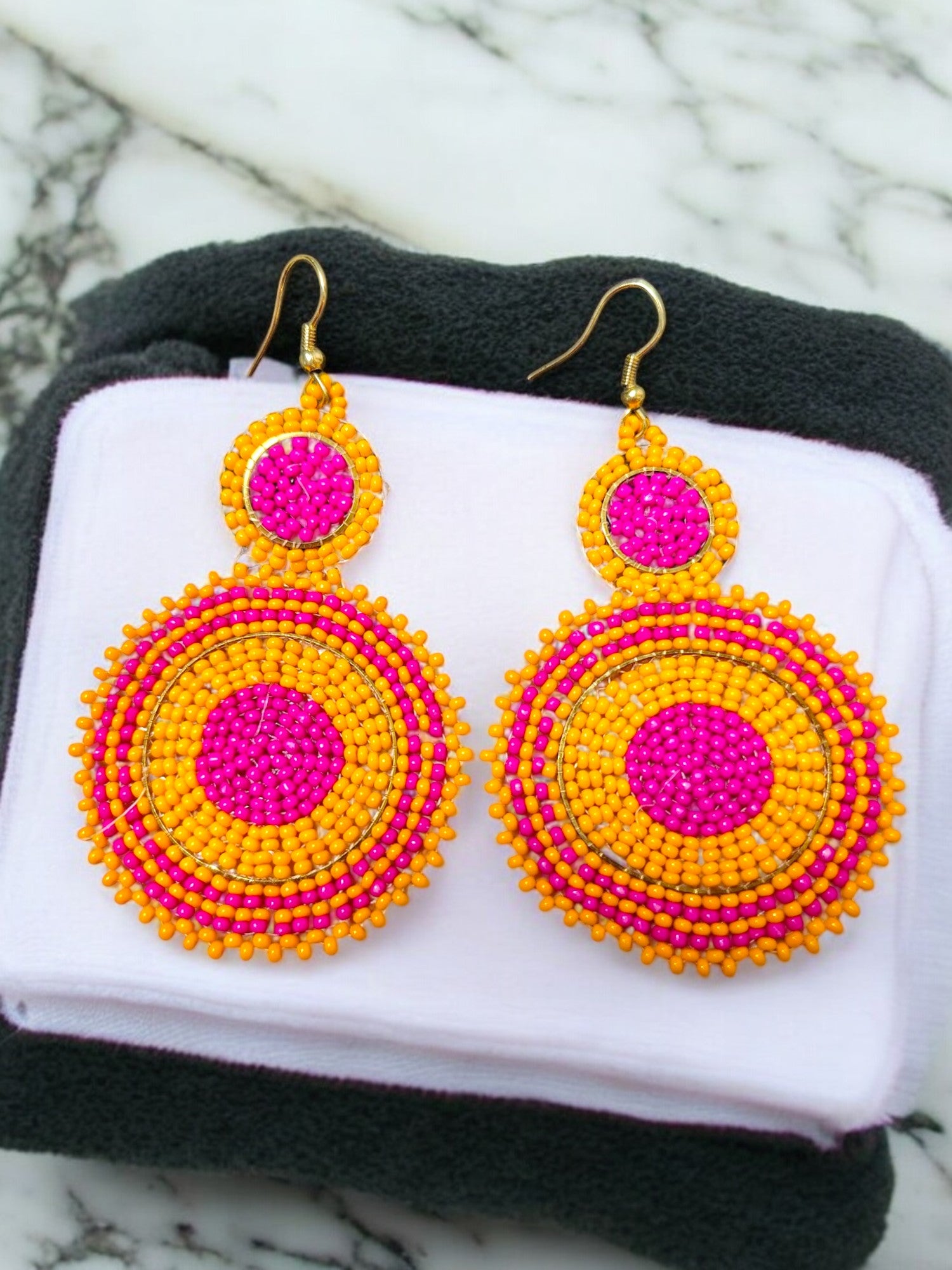 Sunset Radiance Hoops - Handmade Earrings