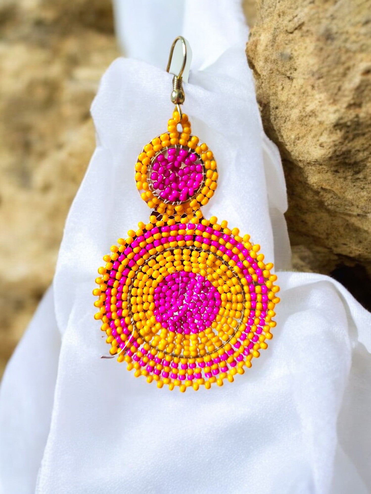 Sunset Radiance Hoops - Handmade Earrings