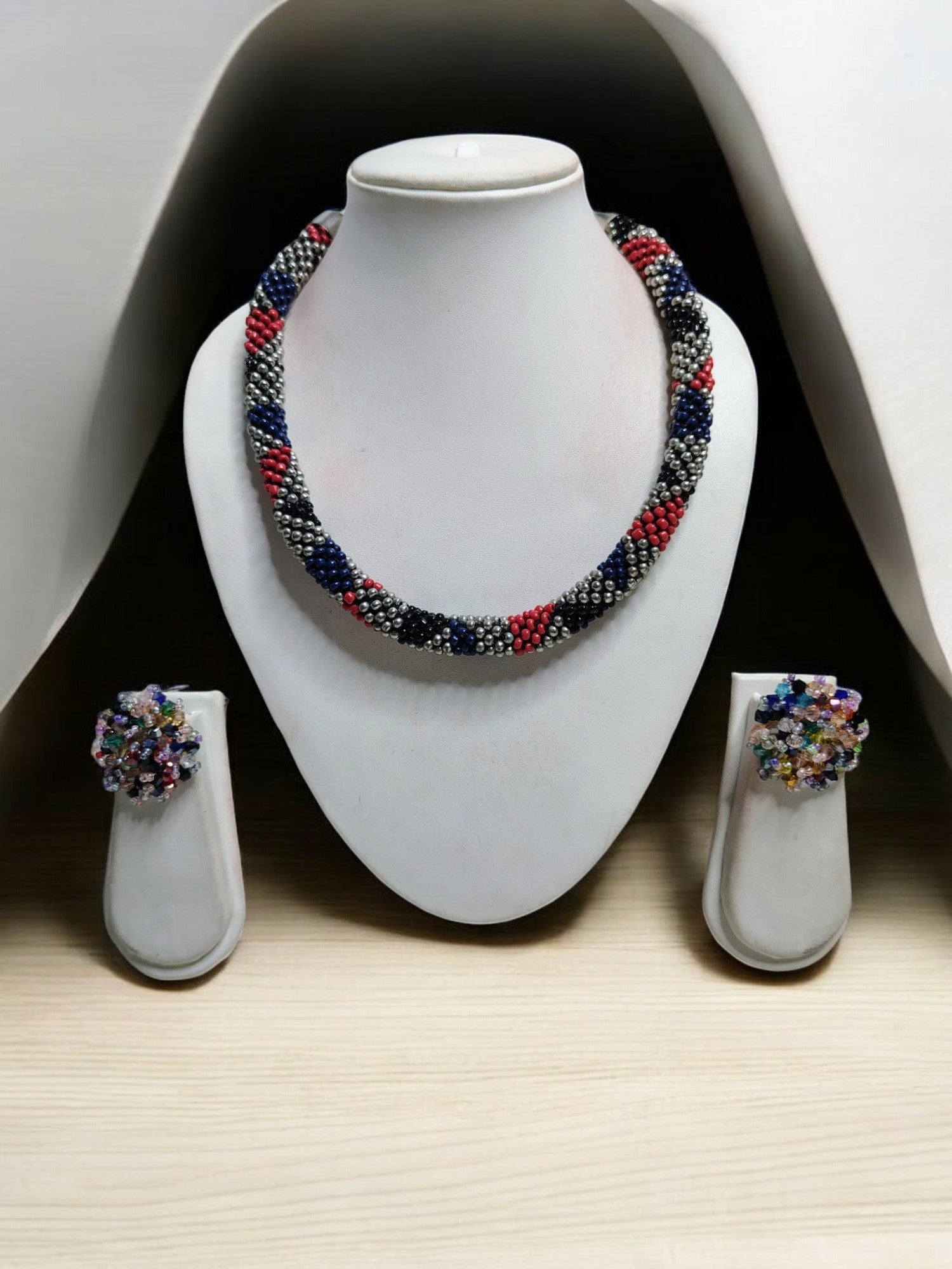 Midnight Radiance Beaded Necklace Set - Rope Necklace - 7 Colours Available in 2 Variants