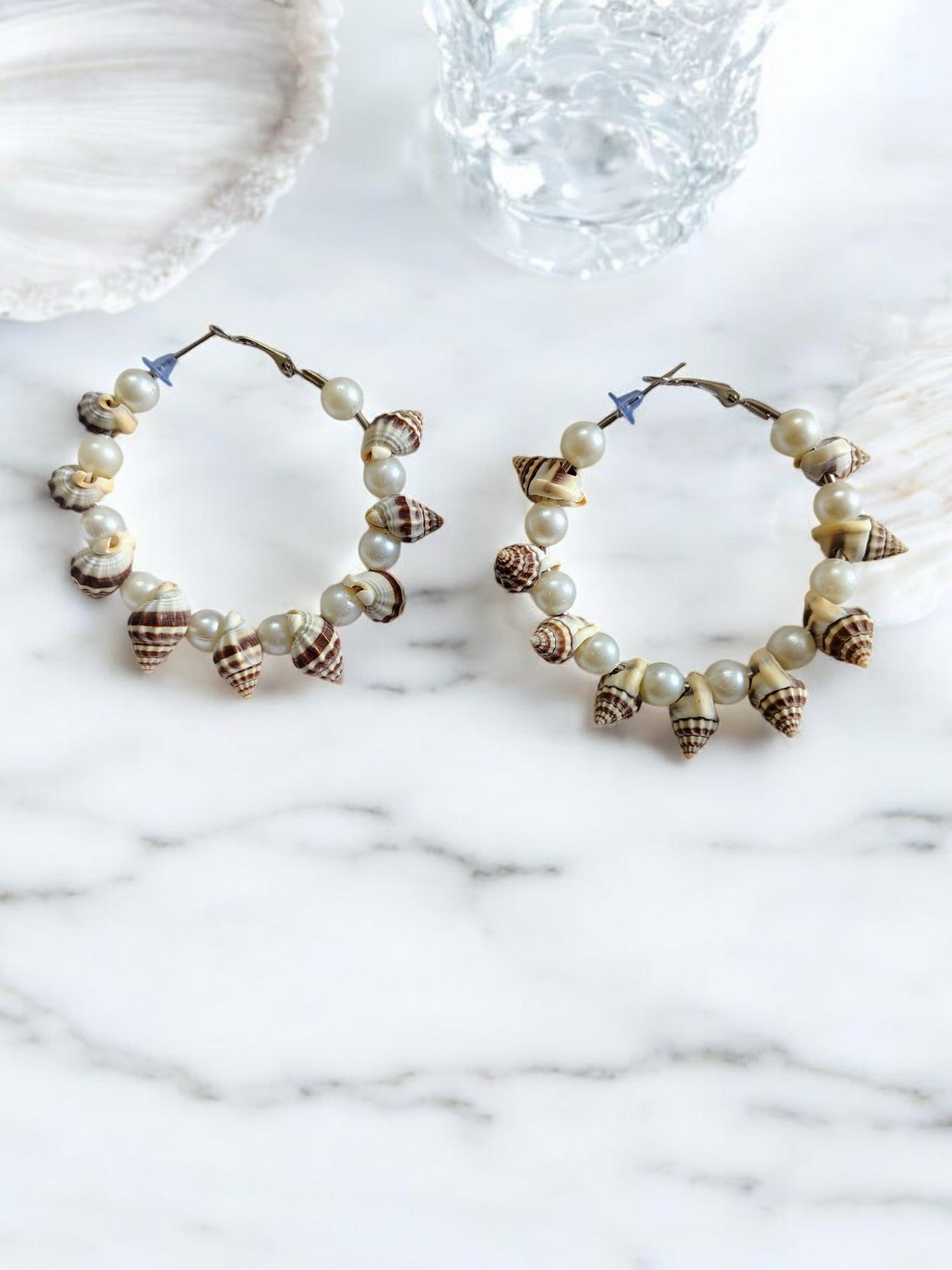 Coastal Charm Pearl Hoops