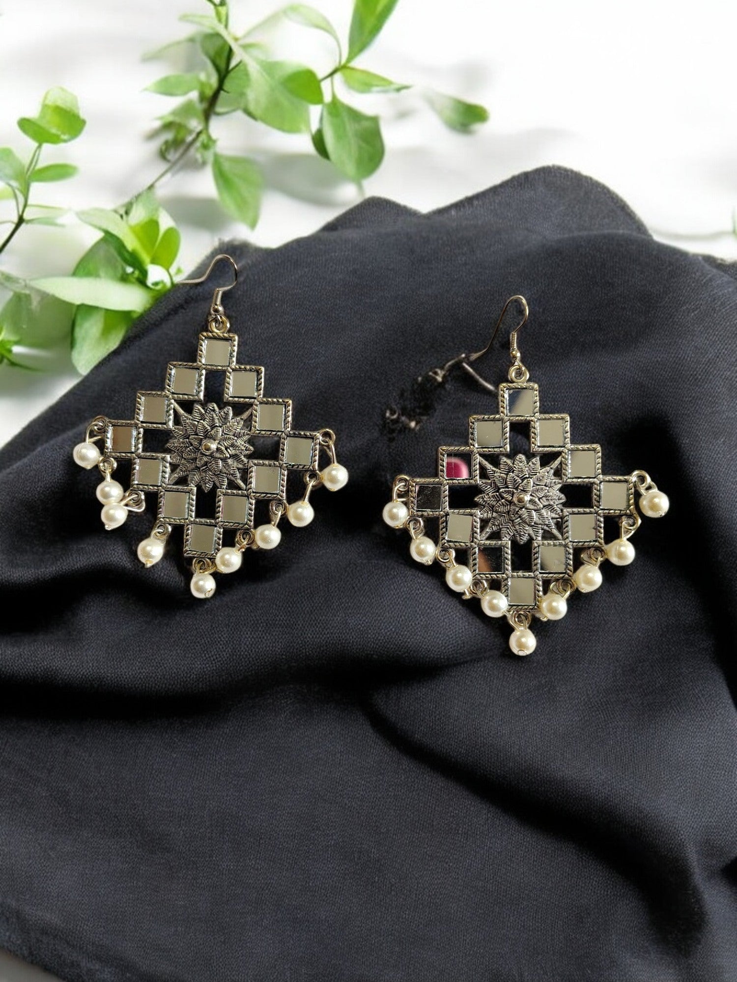 Celestial Lattice Drop Earrings