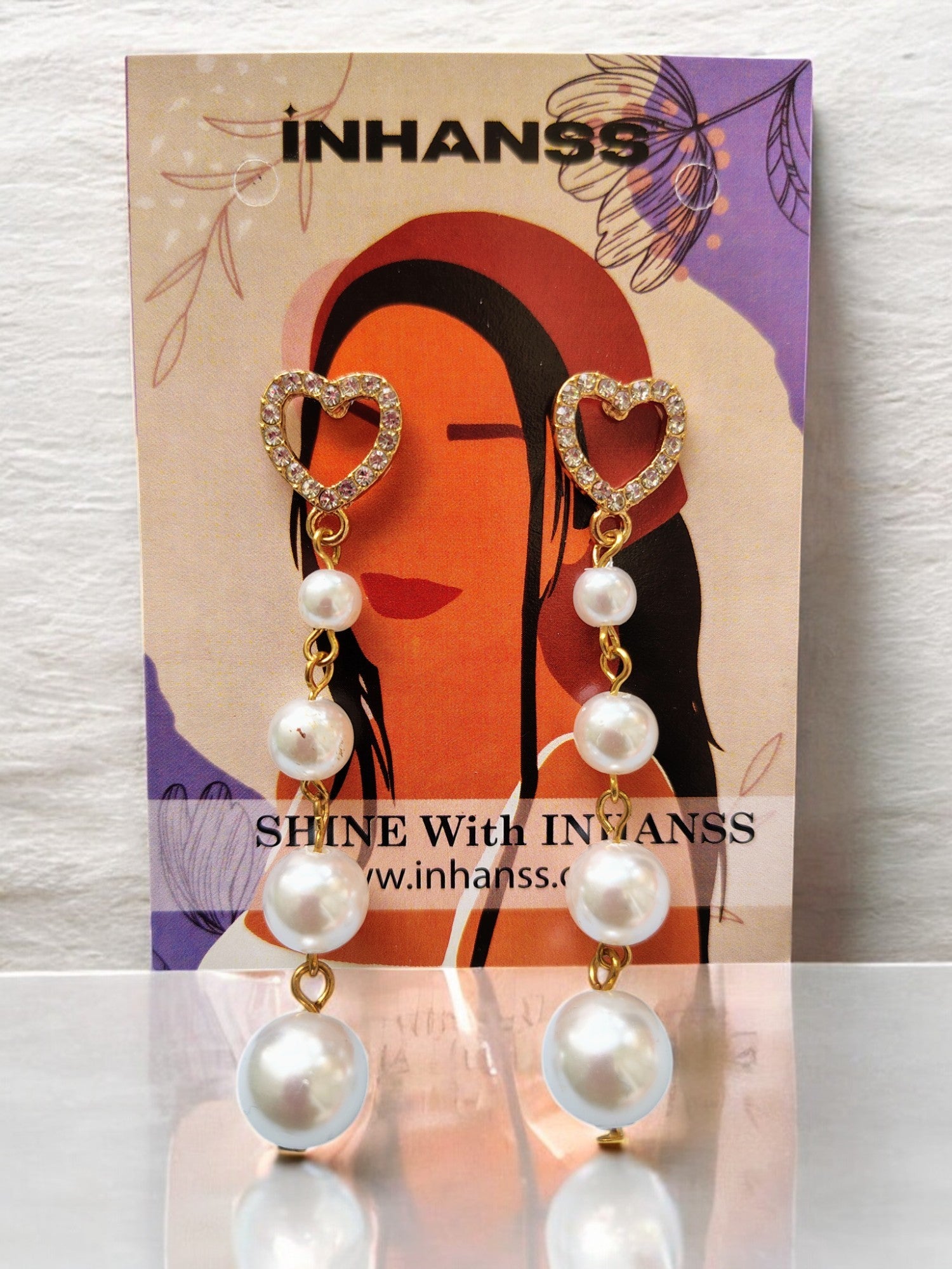 Hearty Pearl Gold Dangler Anti Tarnish Earrings