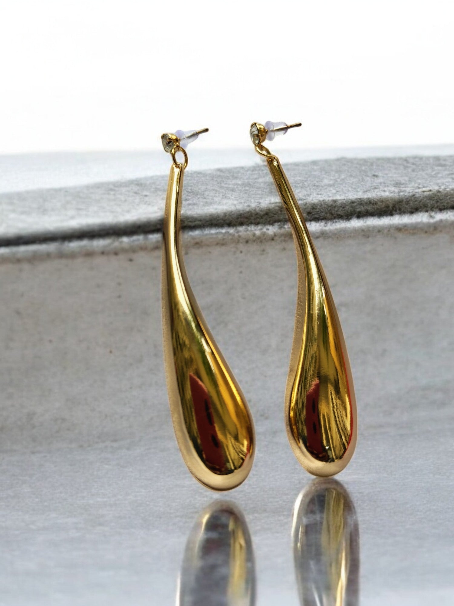 Golden Mirage Anti Tarnish Statement Earrings