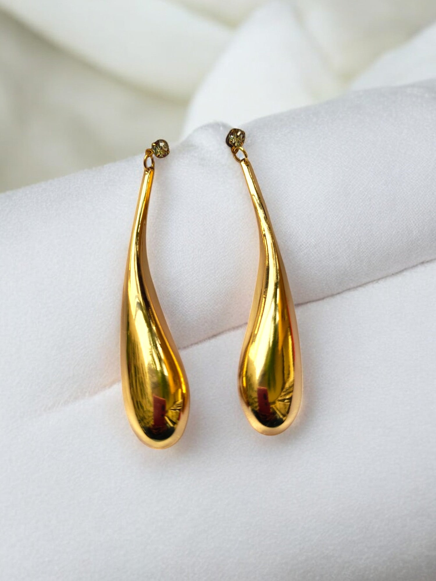 Golden Mirage Anti Tarnish Statement Earrings