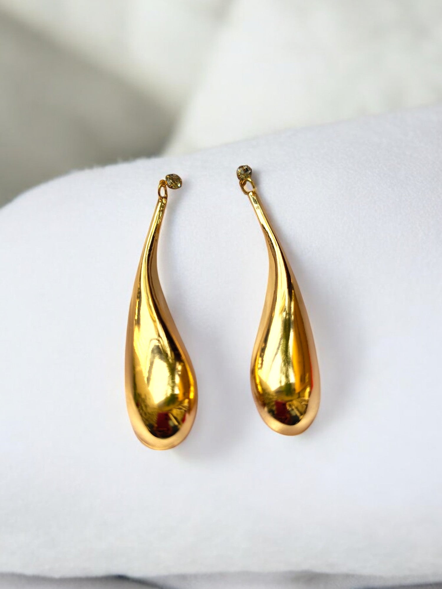 Golden Mirage Anti Tarnish Statement Earrings