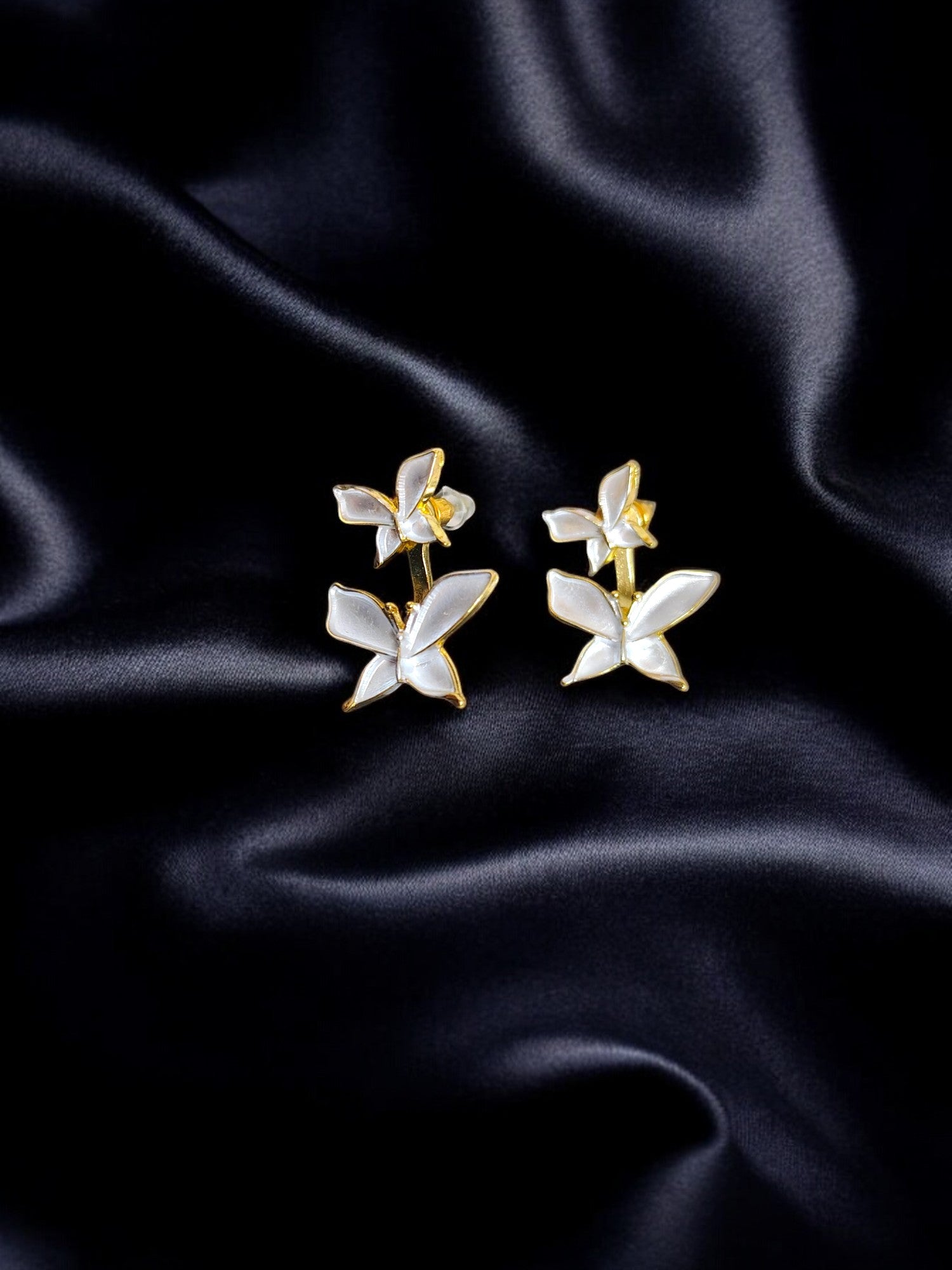 Blossom Grace 2 in 1 Anti Tarnish Stud Earrings