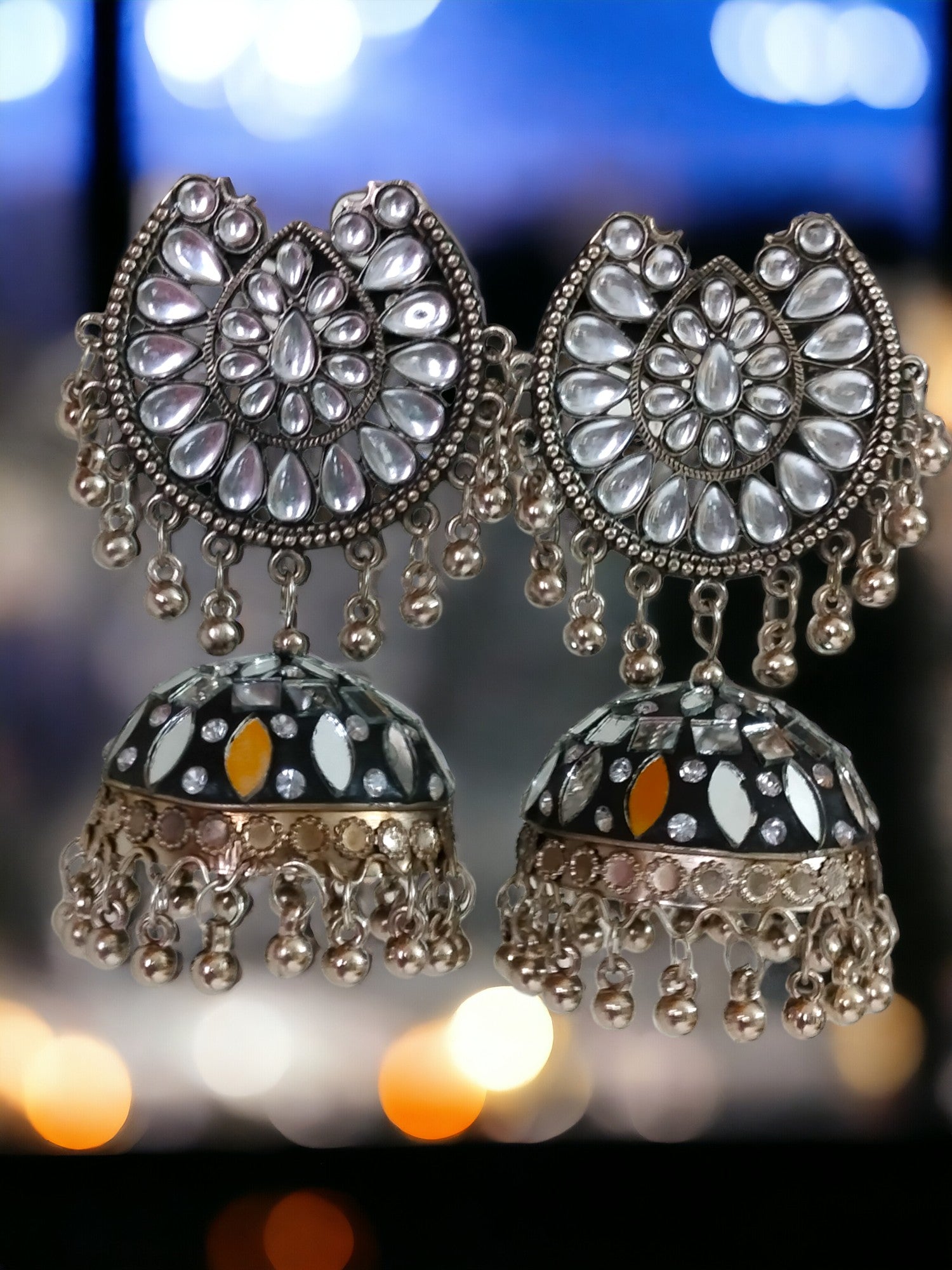 Moonstone Mirage Jhumka-Handmade