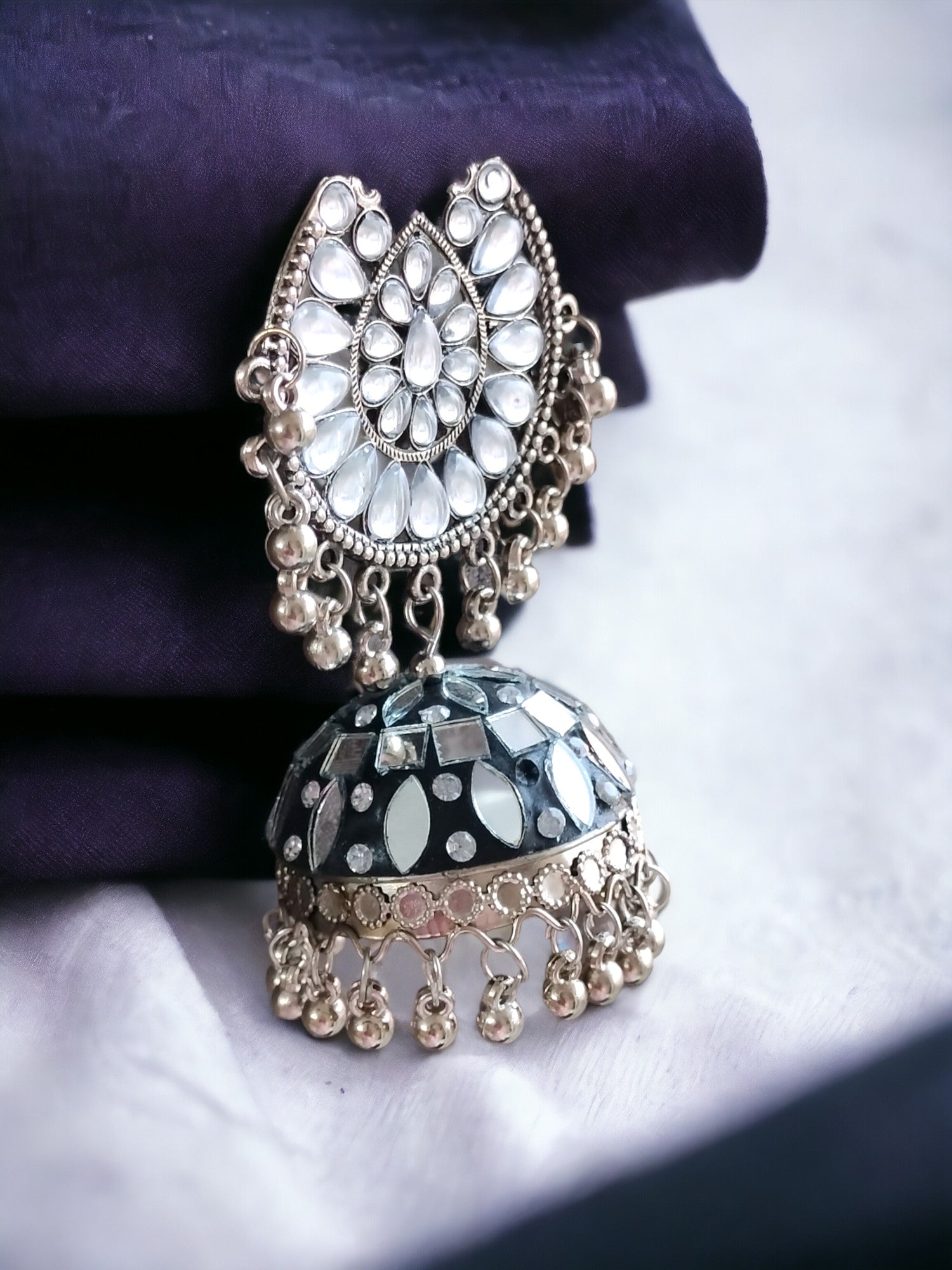 Moonstone Mirage Jhumka-Handmade