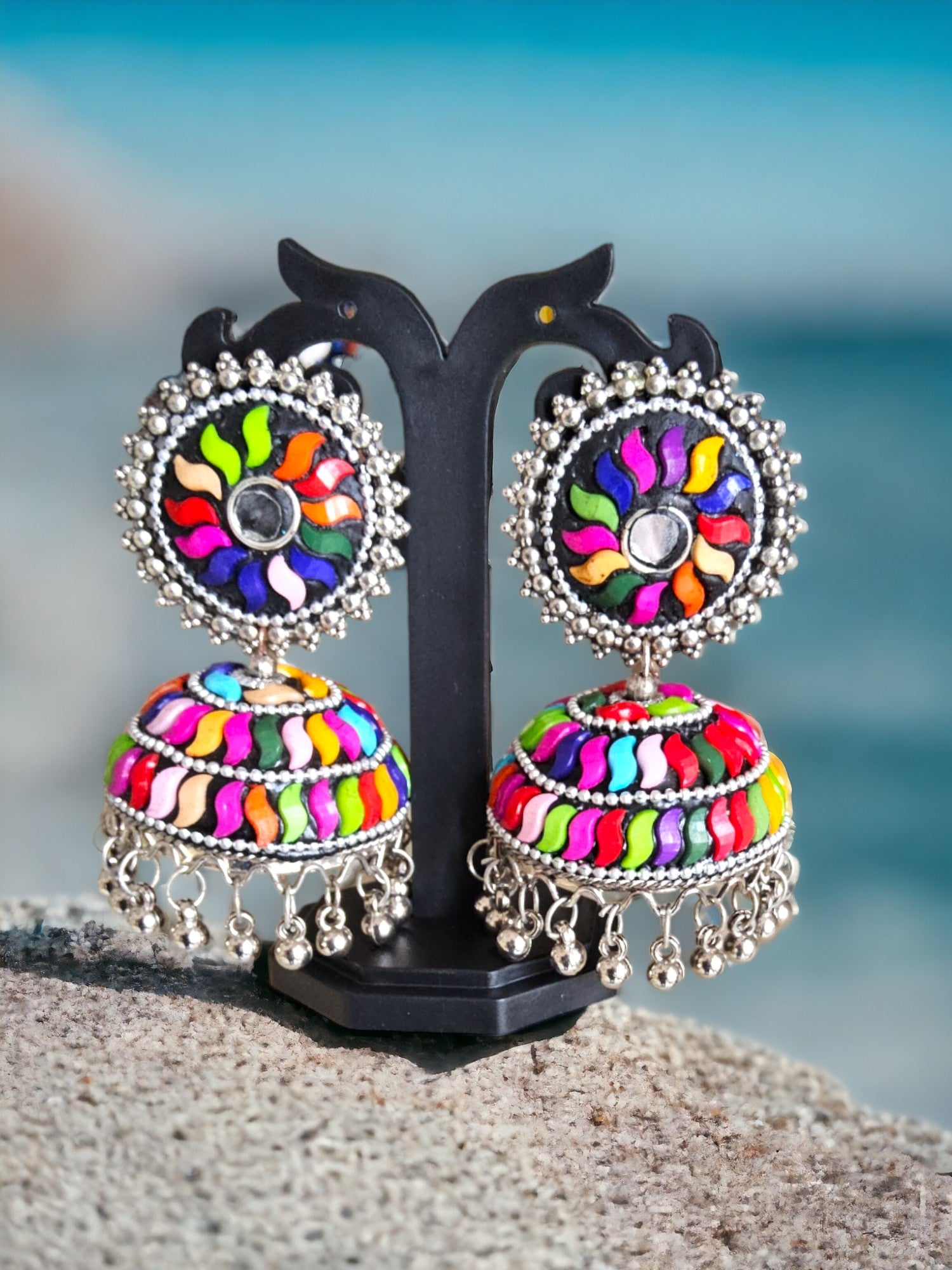 F.S Enterprises Alloy Multi Coloured Jhumka Earrings at Rs 65/pair in New  Delhi