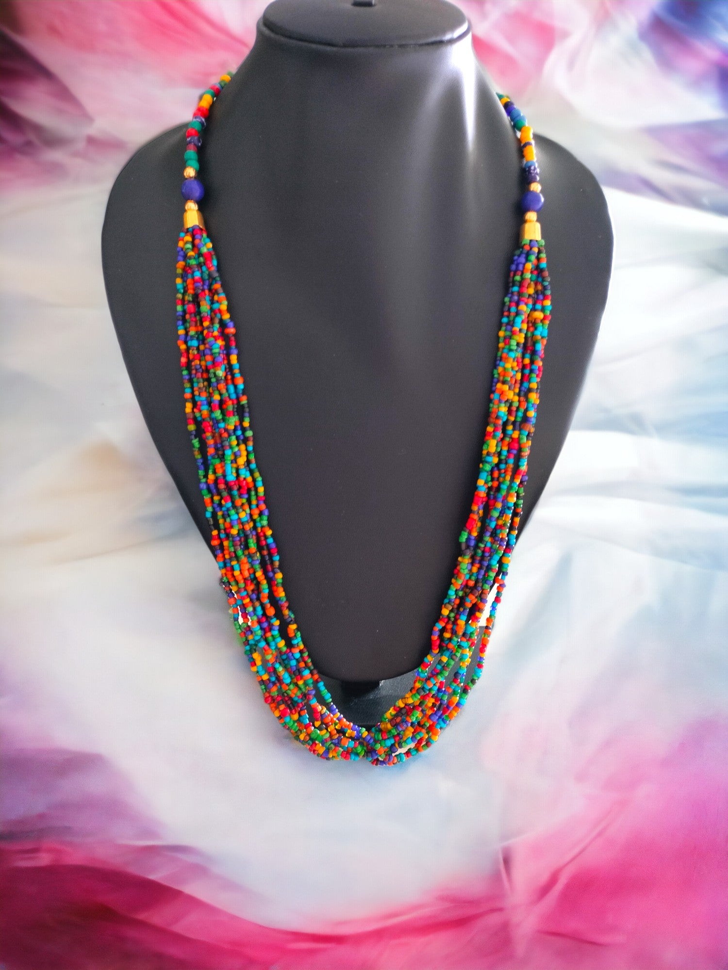 Colour Carnival: Handmade Multi-Layered Beaded Necklace(12 Layers)