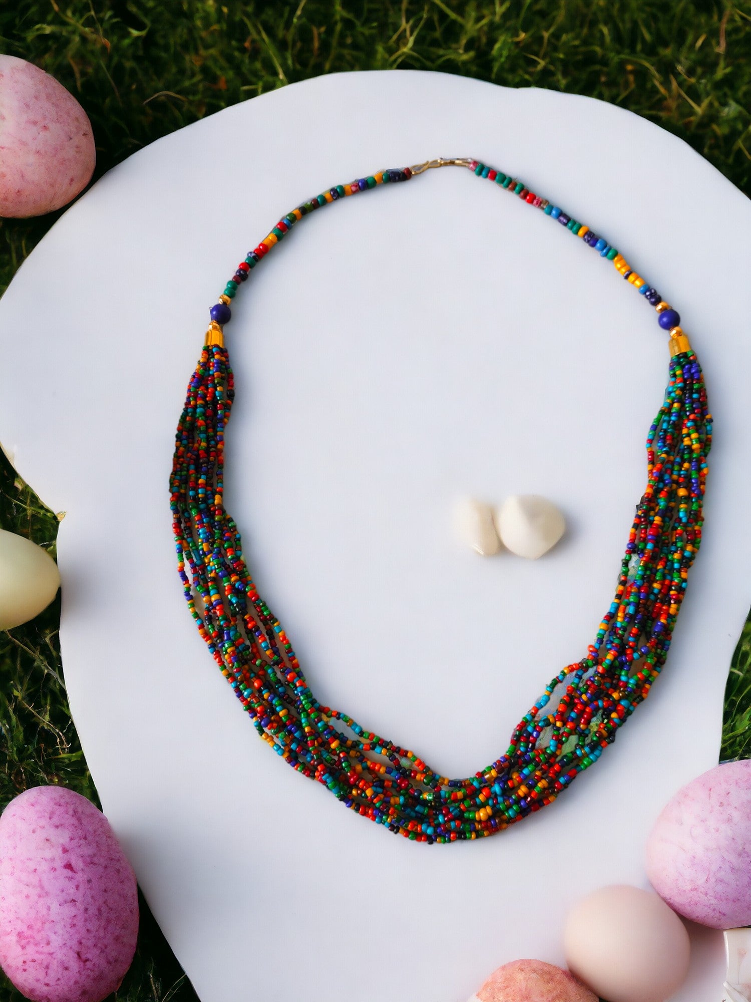 Colour Carnival: Handmade Multi-Layered Beaded Necklace(12 Layers)
