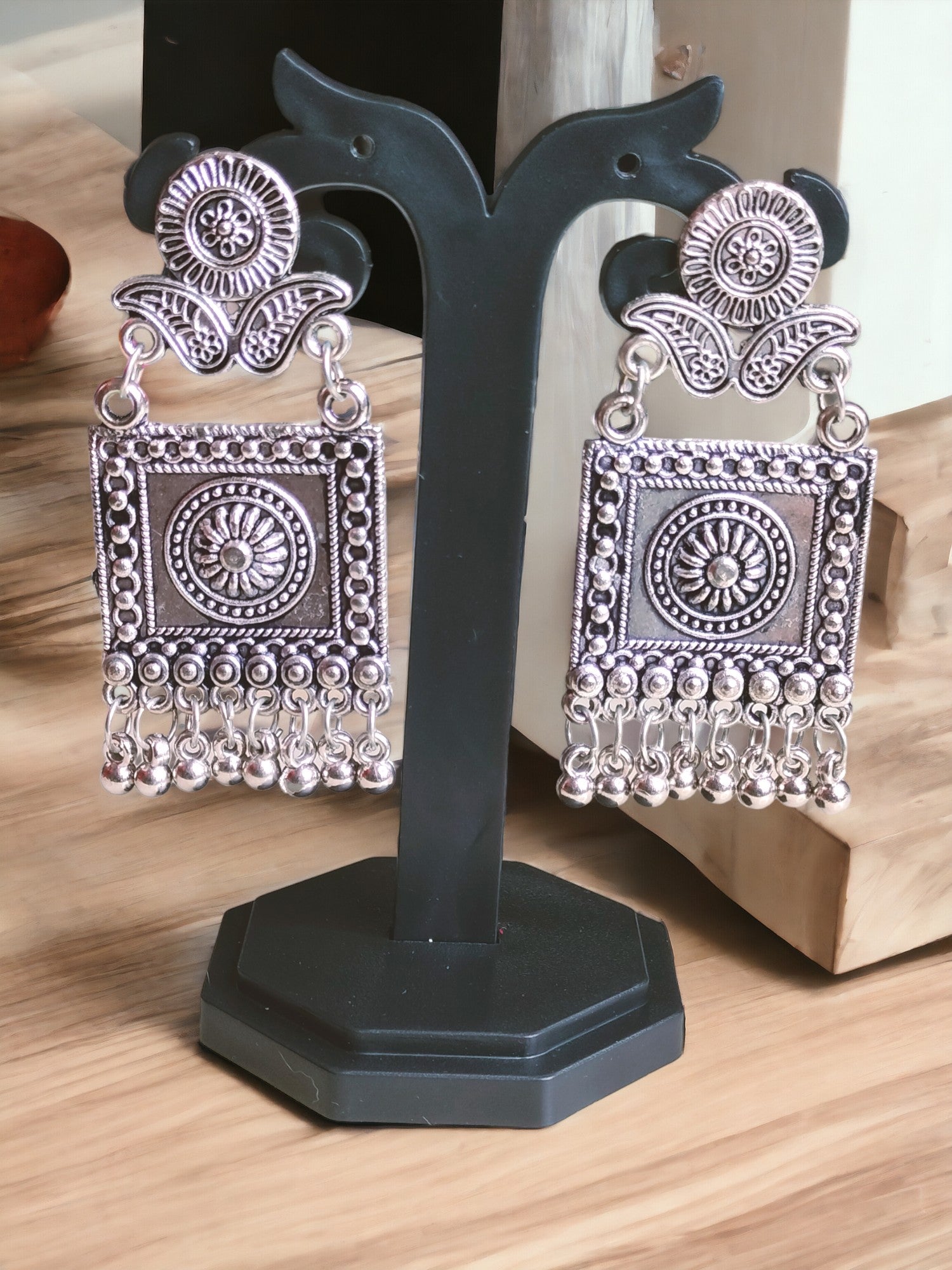 Silver Squarescape Earrings