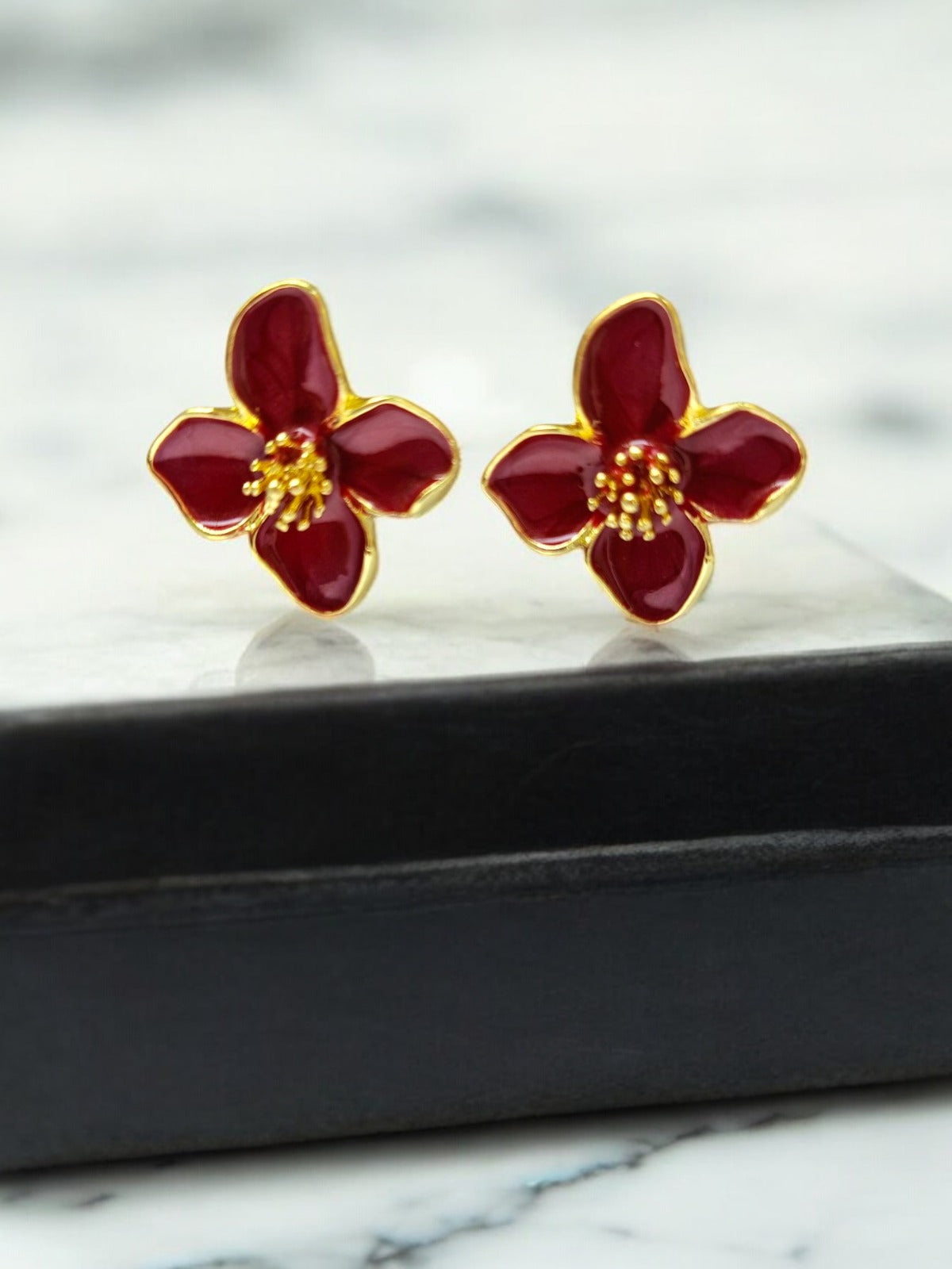 Anti Tarnish Blush Bloom Metal Stud Earrings