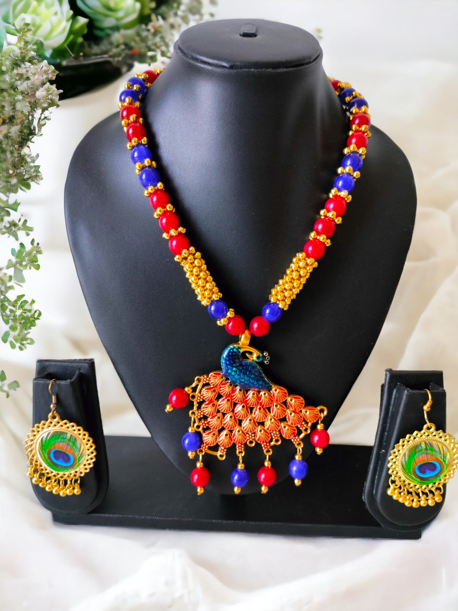 Festival of Colours Handmade  Necklace & Earrings Set