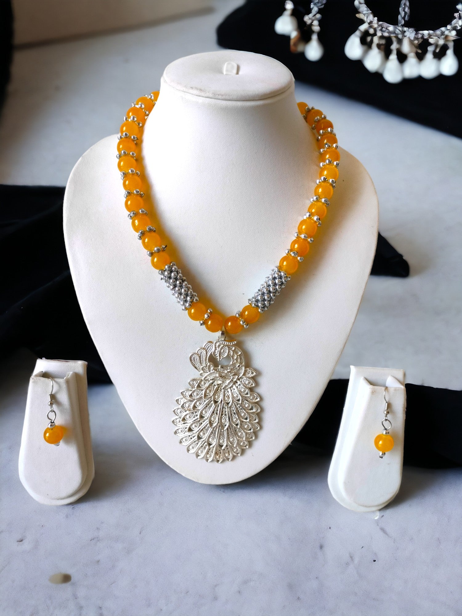 Sunburst Splendour Handmade Earring and Necklace Set